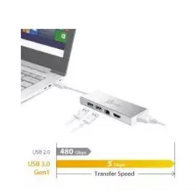 j5create JUD380 USB™ 3.0 Mini Dock, includes 1x HDMI port and 3x USB ports, Silver