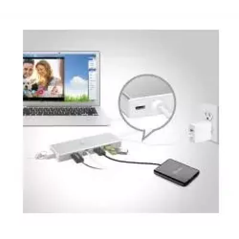 j5create JUD380 USB™ 3.0 Mini Dock, includes 1x HDMI port and 3x USB ports, Silver