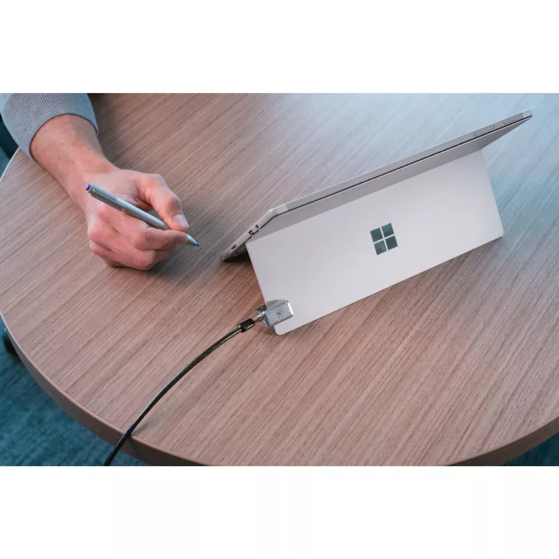 Kensington Keyed Cable Lock for Surface Pro and Surface Go, 1.8 m, Kensington, Key, Carbon steel, Black, Silver