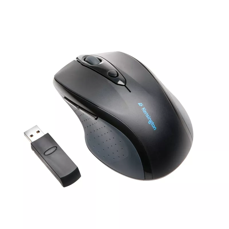 Kensington Pro Fit Wireless Full-Size Mouse, Ambidextrous, Optical, RF Wireless, 1600 DPI, Black