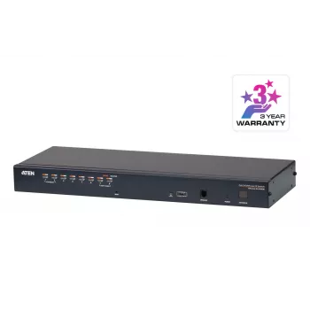 ATEN 8-Port CAT5e/6 KVM Over IP Switch, 1920 x 1200 pixels, Ethernet LAN, WUXGA, 8.7 W, Black