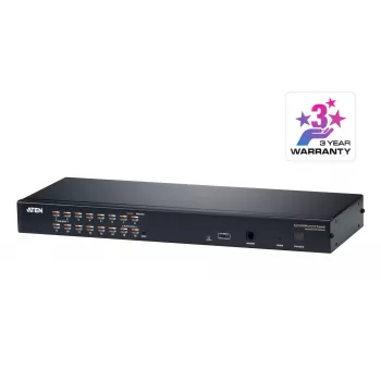 ATEN 16-Port CAT5e/6 KVM Over IP Switch, 1920 x 1200 pixels, Ethernet LAN, WUXGA, 8.9 W, Black