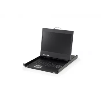 LevelOne 19 inch Widescreen LCD KVM Rack Console, US Keyboard