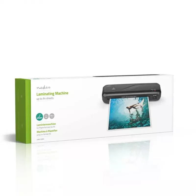 Laminator Nedis LAMI112BK4 hot laminator, 230 mm/min, black
