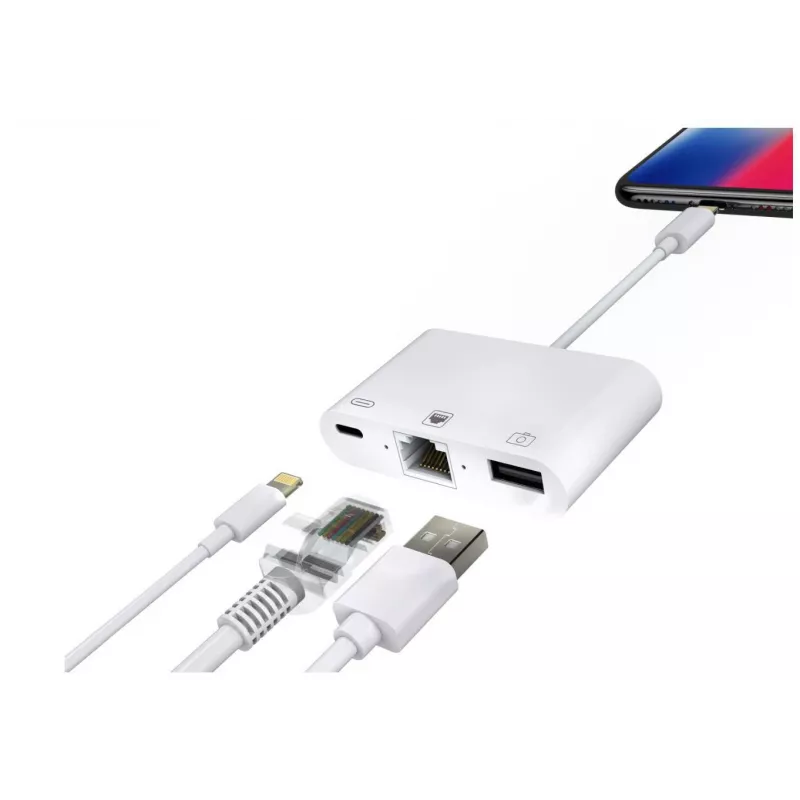 Microconnect LIGHT-HUB2 laptop dock/port replicator Lightning White