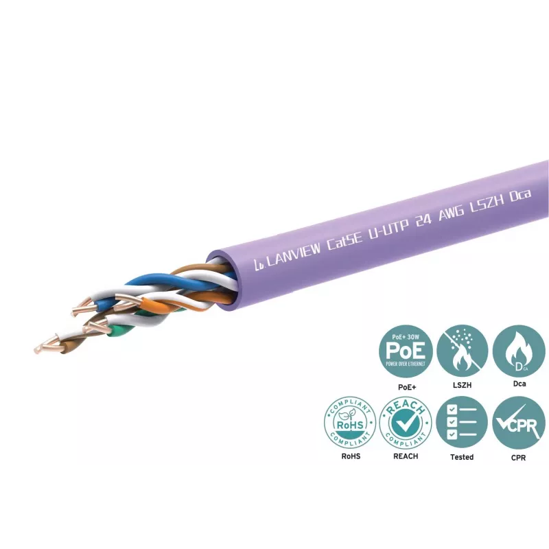 Networking cable Lanview LVN122152 RJ45 Cat5e 305 m Purple