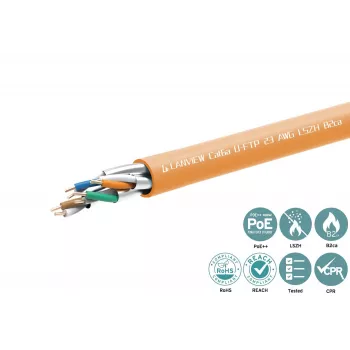 Networking cable Lanview LVN122153 RJ45 Cat6a 305 m Orange