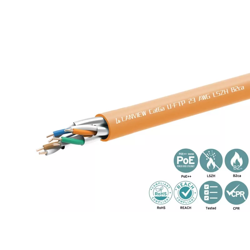 Networking cable Lanview LVN122153 RJ45 Cat6a 305 m Orange