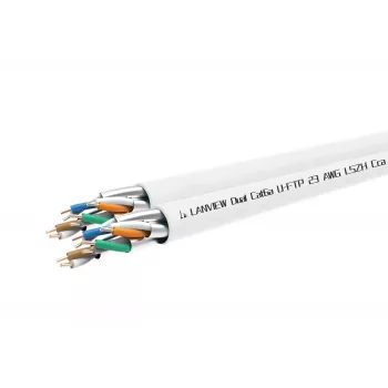 Cat6a U-FTP Dual Network Cable 4x2xAWG23 LSZH white