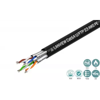 Lanview LVN122445 networking cable Black 500 m Cat6a U/UTP (UTP)