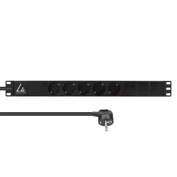Lanview 19-inch Rack Power Strip 1U 10A, 5x Schuko (LVR-3MSCH-LIC-SCH5)