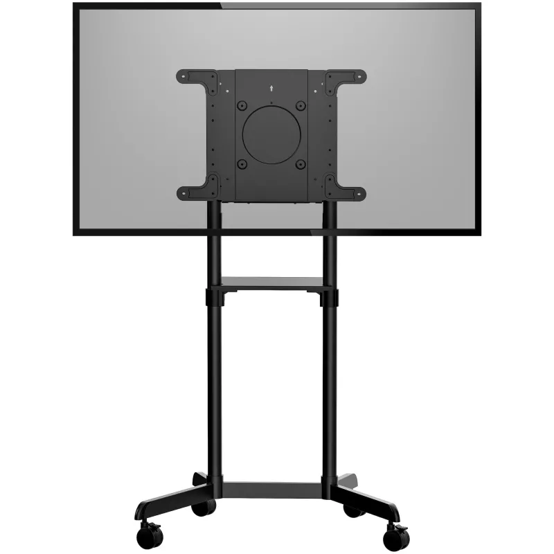 StarTech.com Mobile TV Cart - Portable Rolling TV Stand for 37-70 inch VESA Display (154lb/70kg) - TV Stand w/Shelf & Storage Compartment - Rotate/Tilt Display - Universal TV Mount on Wheels