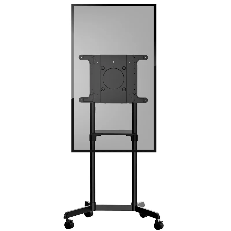 StarTech.com Mobile TV Cart - Portable Rolling TV Stand for 37-70 inch VESA Display (154lb/70kg) - TV Stand w/Shelf & Storage Compartment - Rotate/Tilt Display - Universal TV Mount on Wheels