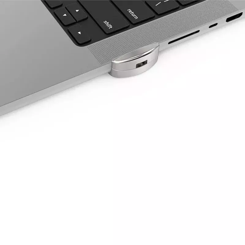 Compulocks Ledge Lock Adapter for MacBook Pro 16 inch M1 M2 M3 Combination Cable Lock Silver