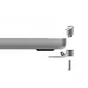 Compulocks Ledge Lock Adapter for MacBook Pro 16 inch M1 M2 M3 Keyed Cable Lock Silver