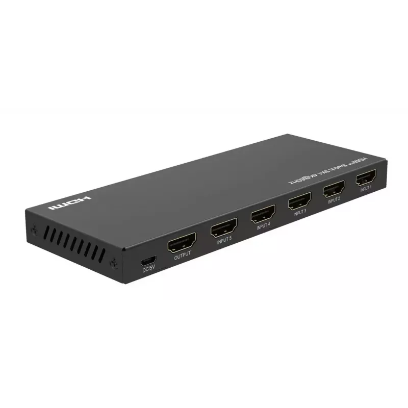 Video switch MicroConnect MC-HDMISWITCH0501-4K 4K 60Hz Metal Black