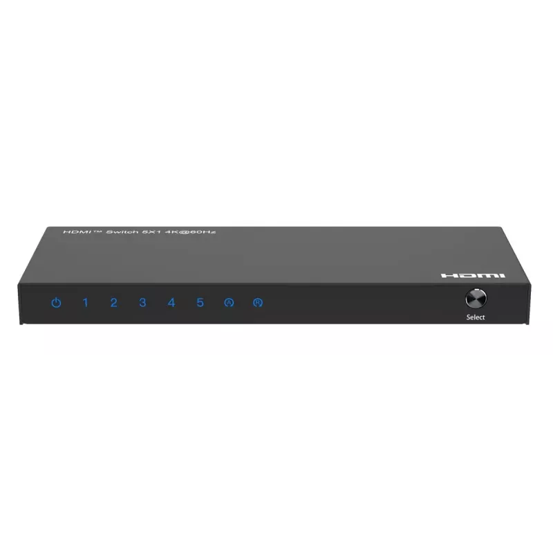 Video switch MicroConnect MC-HDMISWITCH0501-4K 4K 60Hz Metal Black