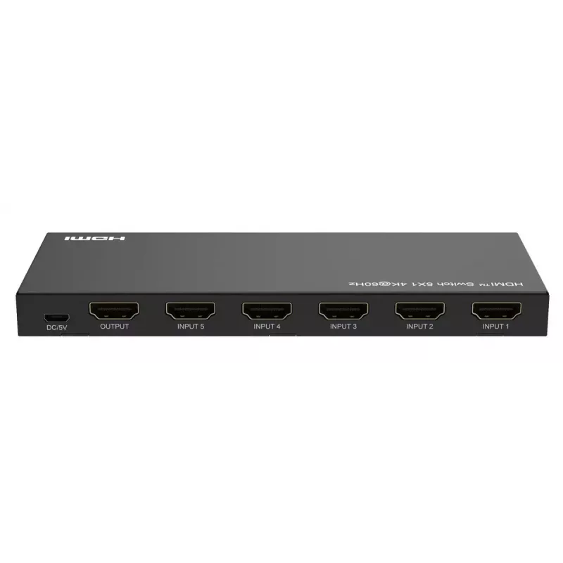 Video switch MicroConnect MC-HDMISWITCH0501-4K 4K 60Hz Metal Black