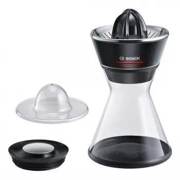 Citrus Press Bosch MCP72GPB — electric citrus juicer, stainless steel, 1 L juice container, black