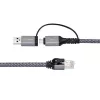 Microconnect CAT6 RJ45 FTP to USB A-C adapter cable, 2 meter network adapter
