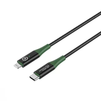 Microconnect MC-SMART USB C-L-1 lightning cable 1 m Black, Green