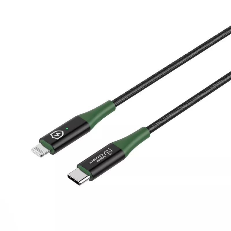 Microconnect MC-SMART USB C-L-1 lightning cable 1 m Black, Green