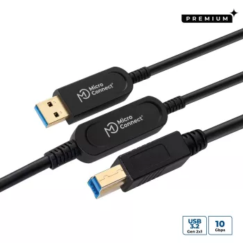 Microconnect MC-USB3.0AB15OP USB cable USB 3.2 Gen 2 (3.1 Gen 2) 15 m USB A USB B Black