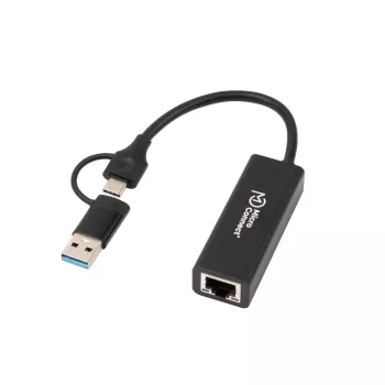 Cable gender changer Microconnect MC-USBACNET1G USB C to RJ-45 0.2m Black