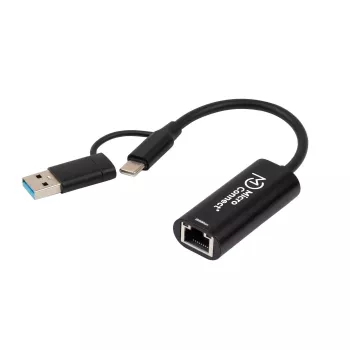Microconnect MC-USBACNET2.5G cable gender changer USB C RJ-45 0.2m Black
