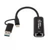 Microconnect MC-USBACNET2.5G cable gender changer USB C RJ-45 0.2m Black