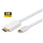Microconnect MDPHDMI2-4K video cable adapter 2 m Mini DisplayPort HDMI Type A (Standard) White