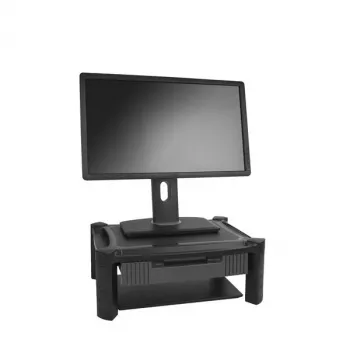StarTech.com Monitor Riser - Drawer - Height Adjustable, Freestanding, 10 kg, 33 cm (13 inch), 81.3 cm (32 inch), Height adjustment, Black