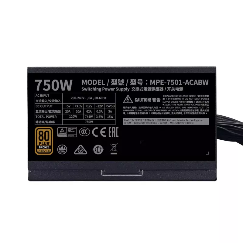 Power Supply Unit Cooler Master MWE 750 Bronze 750 W