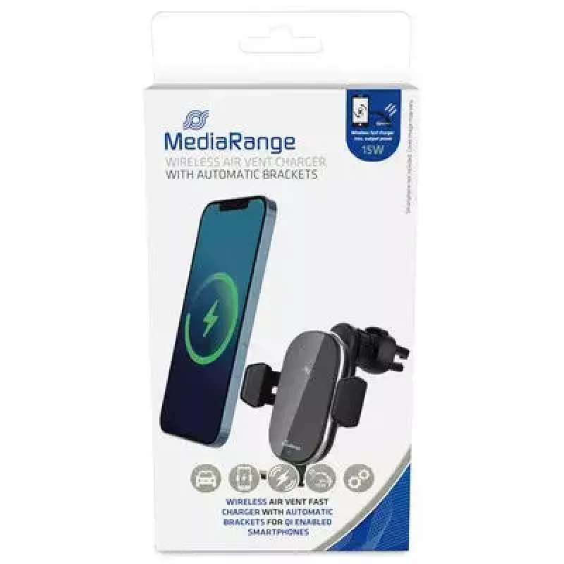 Wireless Charger MediaRange MRMA117 Fast Charging Smartphone Black