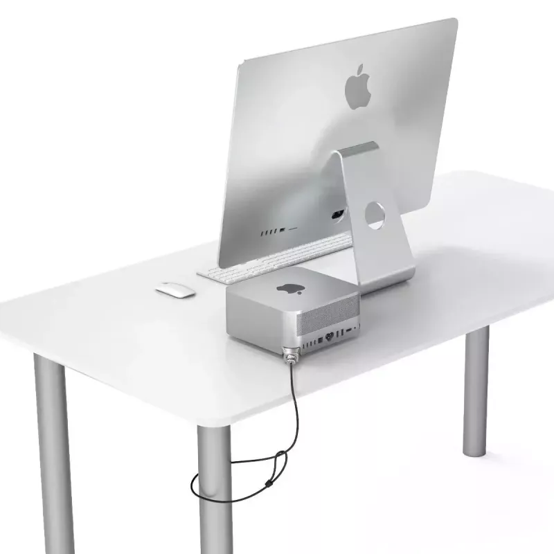 Compulocks Mac Studio Ledge Lock Adapter Keyed Cable Lock Silver