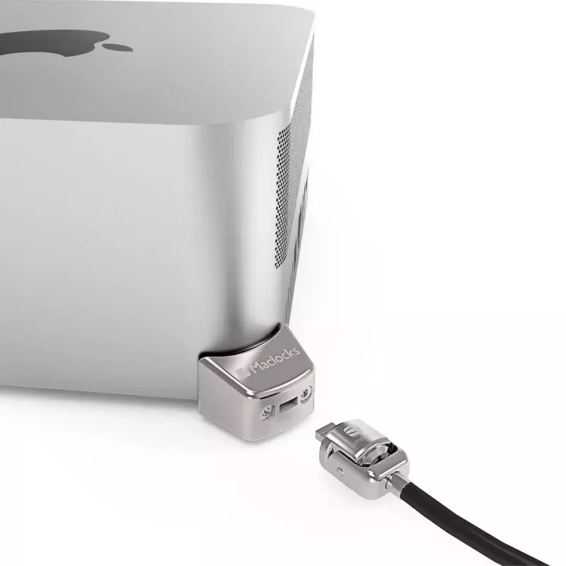 Compulocks Mac Studio Ledge Lock Adapter Keyed Cable Lock Silver