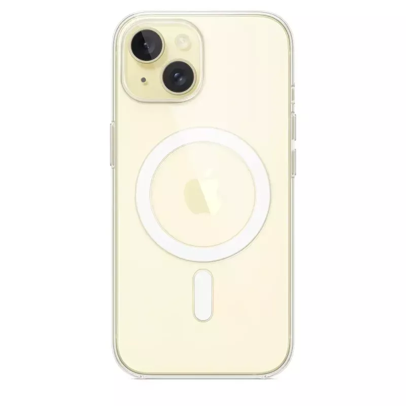 Protective Cover Case for iPhone 15 by Apple, MagSafe, Transparent, PC, for 6.1 inch