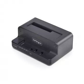 StarTech.com M.2 NVMe to 2.5/3.5 inch SATA Drive Duplicator, Dual Bay Standalone SSD Cloner/Drive Dock, Bidirectional NVMe to SATA / SATA to NVMe, Up to 27GBpm, TAA