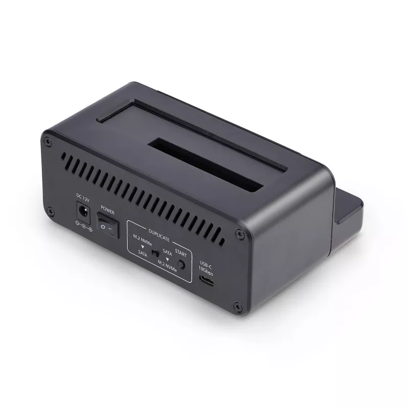StarTech.com M.2 NVMe to 2.5/3.5 inch SATA Drive Duplicator, Dual Bay Standalone SSD Cloner/Drive Dock, Bidirectional NVMe to SATA / SATA to NVMe, Up to 27GBpm, TAA