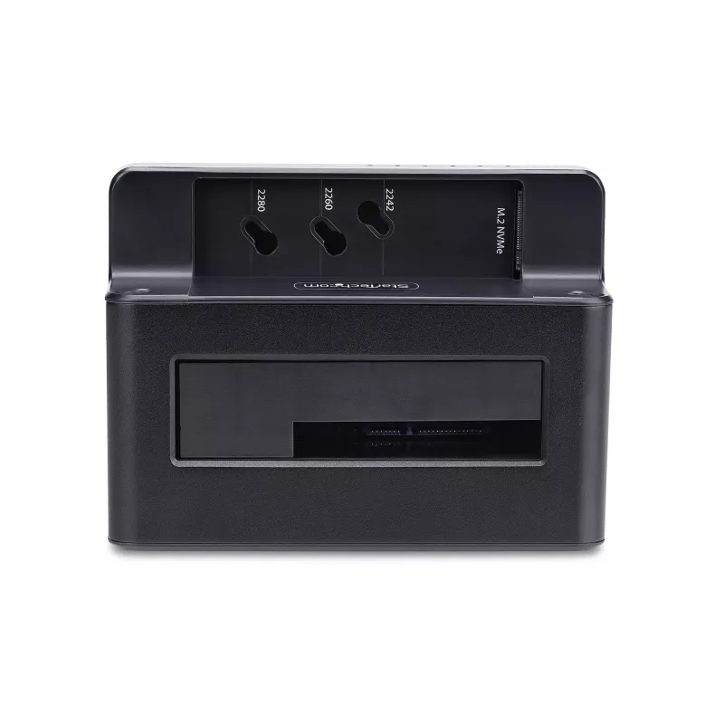 StarTech.com M.2 NVMe to 2.5/3.5 inch SATA Drive Duplicator, Dual Bay Standalone SSD Cloner/Drive Dock, Bidirectional NVMe to SATA / SATA to NVMe, Up to 27GBpm, TAA