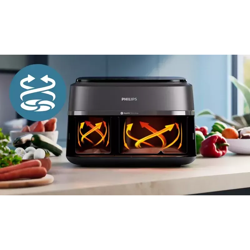 Hot air fryer Philips 3000 series NA352/04 9L 2750W Double Basket