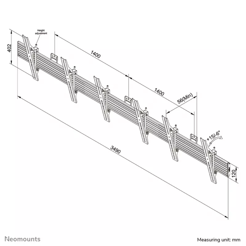 Neomounts NMPRO-WMB3 Menuboard wall mount 32-55 inch - tiltable
