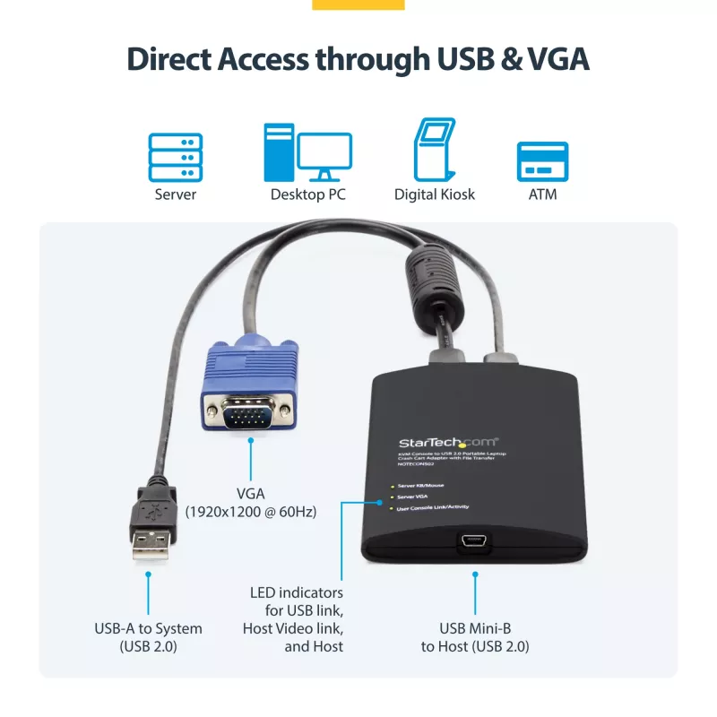 StarTech.com USB Crash Cart Adapter with File Transfer & Video Capture