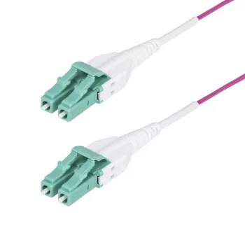StarTech.com 1m (3ft) LC to LC (UPC) OM4 Multimode Fiber Optic Cable, Erika Violet, 50/125µm, 40G/100G, LOMMF/VCSEL, Uniboot Fiber Jumper Cord, OFNR Riser Rated
