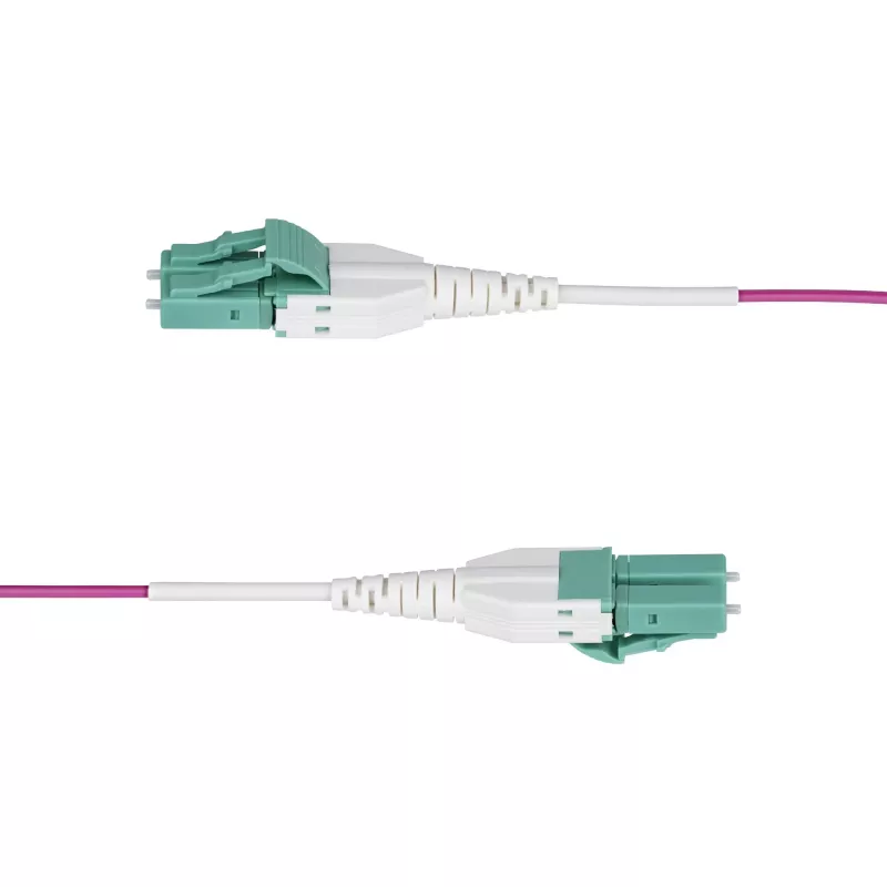 StarTech.com 1m (3ft) LC to LC (UPC) OM4 Multimode Fiber Optic Cable, Erika Violet, 50/125µm, 40G/100G, LOMMF/VCSEL, Uniboot Fiber Jumper Cord, OFNR Riser Rated