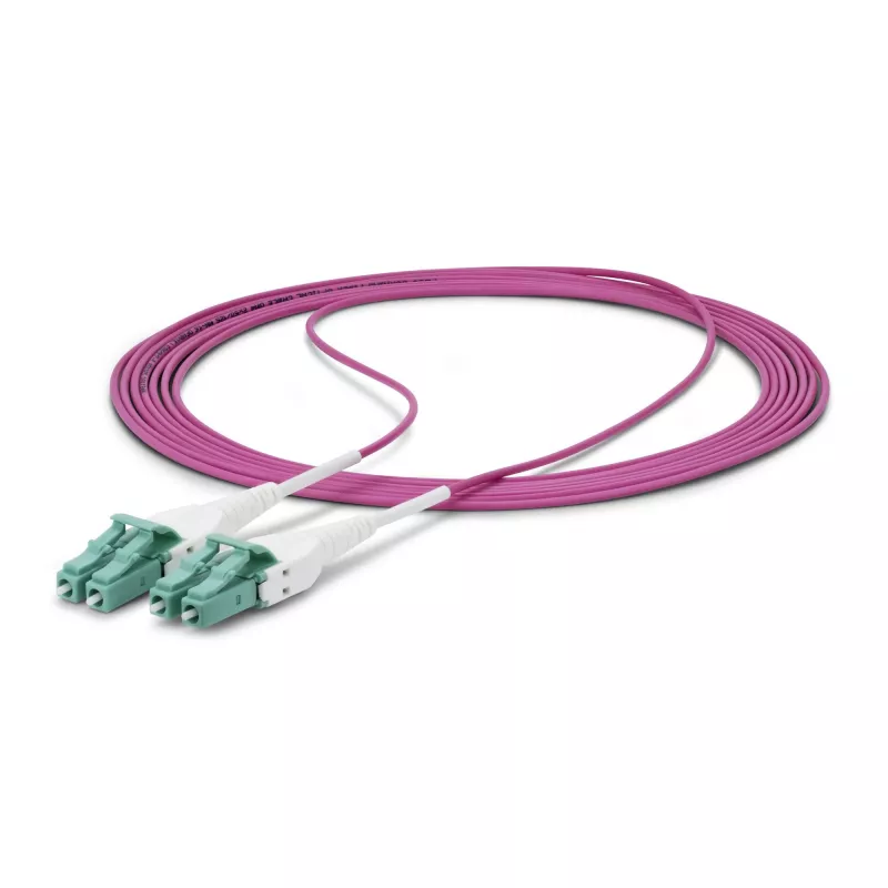 StarTech.com 2m (6ft) LC to LC (UPC) OM4 Multimode Fiber Optic Cable, Erika Violet, 50/125µm, 40G/100G, LOMMF/VCSEL, Uniboot Fiber Jumper Cord, OFNR Riser Rated