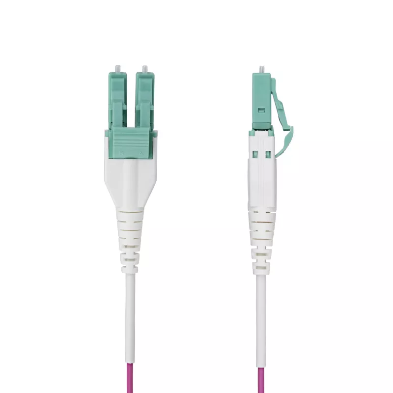 StarTech.com 5m (16ft) LC to LC (UPC) OM4 Multimode Fiber Optic Cable, Erika Violet, 50/125µm, 40G/100G, LOMMF/VCSEL, Uniboot Fiber Jumper Cord, OFNR Riser Rated
