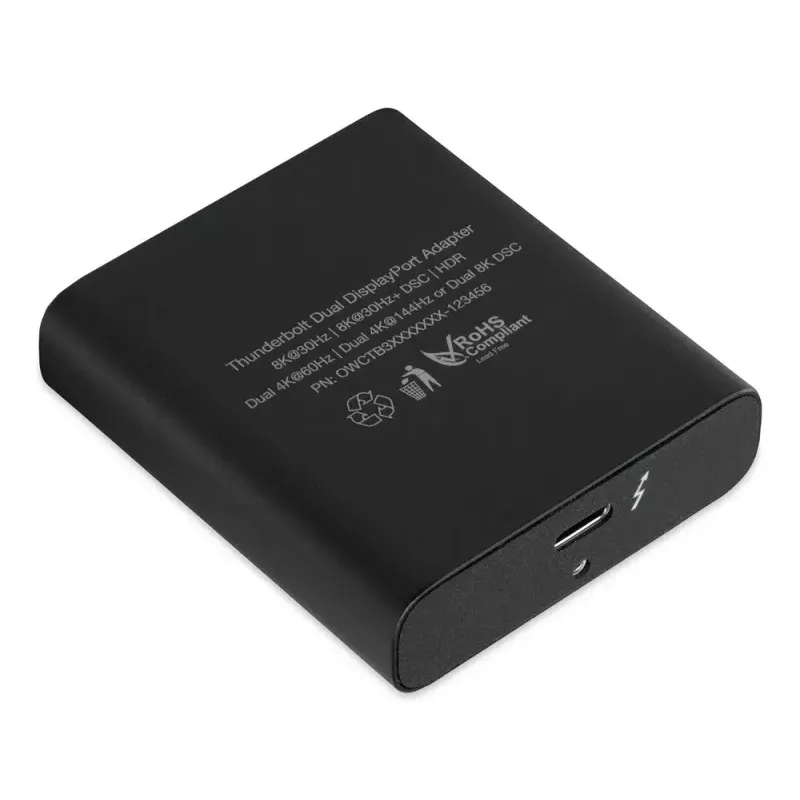 OWC Thunderbolt Dual DisplayPort Adapter USB graphics adapter 7680 x 4320 pixels Black