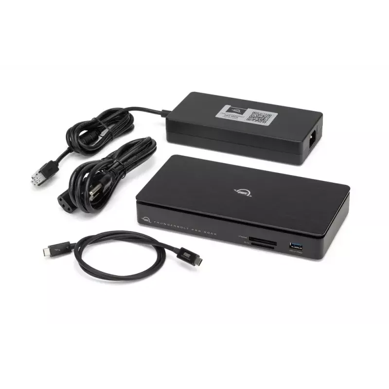 OWC Thunderbolt Pro Dock Wired Thunderbolt 3 Black 85W Power Delivery 40 Gbit/s