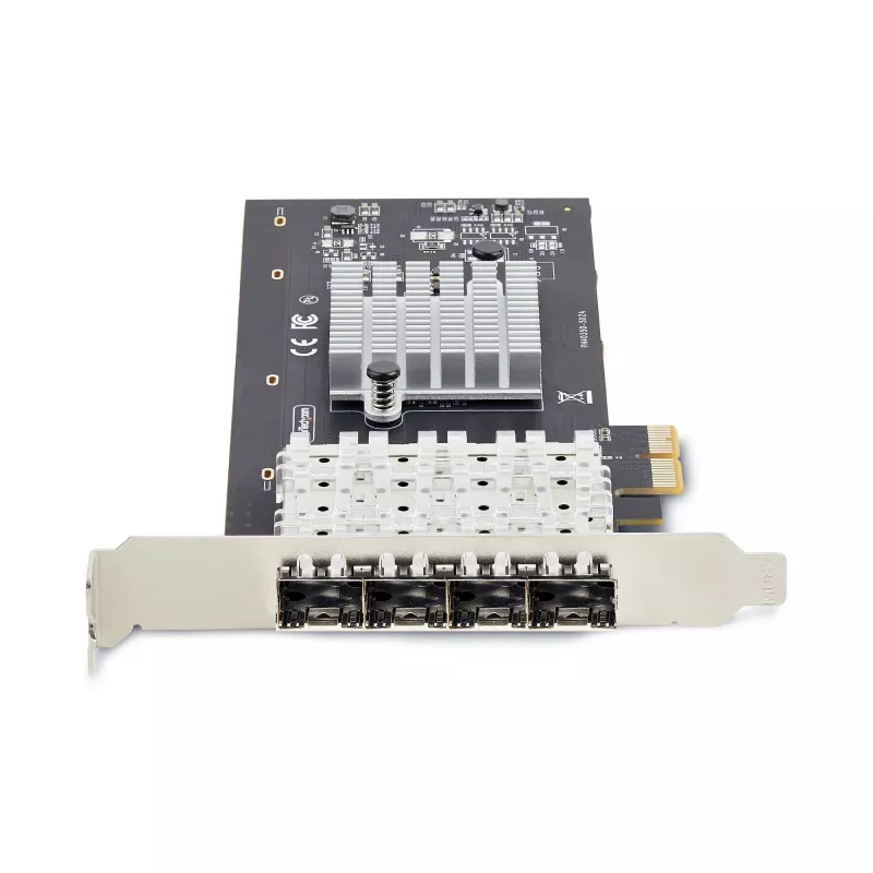 StarTech.com 4-Port GbE SFP Network Card, PCIe 2.0 x2 (x4, x8, x16 Compatible), Intel I350-AM4 4x 1GbE Controller, 1000BASE Copper/Fiber Optic, Desktop/Server Quad-Port Gigabit Ethernet NIC - Windows & Linux
